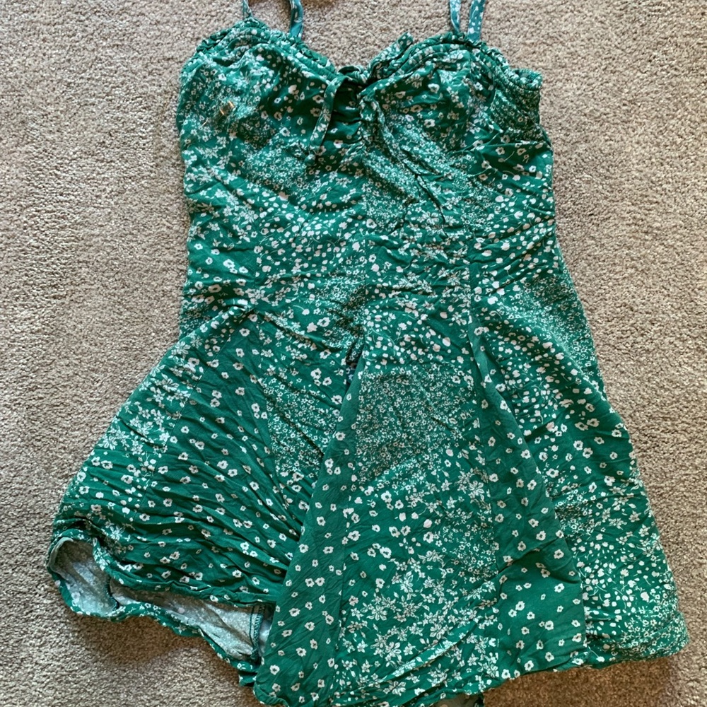 Women’s green floral dress